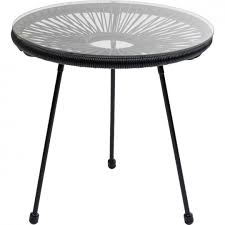 Furniture nightstand modern fashion thin long legs space. Indoor Outdoor Chair Plata Import Acapulco Side Table In Black With Black Metal Legs Patio Side Table Chaise Lounges Home Ayalonlaw Co Il