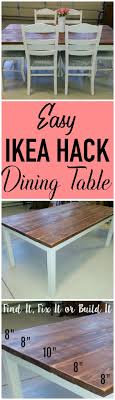 Ikea Bjursta Dining Table Hack Turn An Old Table Into A Plank Style Table With A Reclaimed Woo Ikea Dining Table Hack Ikea Dining Table Kitchen Table Makeover