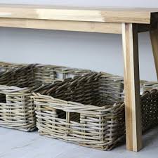 $ 11 $ 12 8% off. Rectangular Grey Buff Rattan Storage Baskets The Basket Company