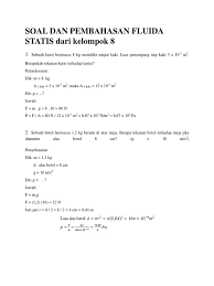 Sebuah kursi bermassa 8 kg memiliki empat kaki. Jawaban Kelompok 8 S2