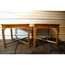 1950s Mid Century Modern Henredon Carved Cherry End Tables A Pair Chairish Cherry End Tables Carolina Furniture Table