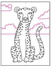Now draw 2 slanted ovals on the bottom of the number '8' … this will be the cheetah's thighs. How To Draw A Cheetah Art Projects For Kids