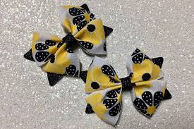 Black And Yellow Hair Bow Black And Yellow Hair Bows Flower Hair Bow Spring Hair Bow Yellow Flower Hair Bow Single Or Pigtail Bows Hair Clip In 2020 Flower Hair Bows Spring Hair Bows Flowers In Hair