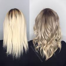 A Perfect Solution For An Over Processed Blonde Looking For A Change A Reverse Ombre Melting Down Dark Toner For Blonde Hair Balayage Hair Blonde Hair Beauty