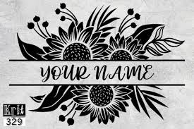 Download Silhouette Bunch Sunflower Monogram Graphic By Krit Studio329 Creative Fabrica