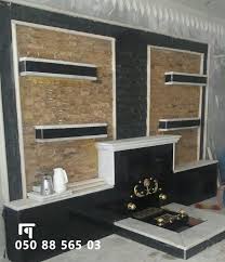مشب رخام مع حجر lighted bathroom mirror mirror fireplace