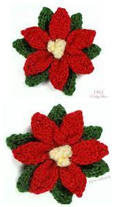 Hollyhocks mandala free crochet pattern. Knit Poinsettia Christmas Flower Free Knitting Patterns Knitting Pattern