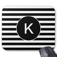 Black And White Striped Mouse Pad Monogram Black And White Striped Mouse Pad Zazzle Com Black And White Style Black And White Monogram