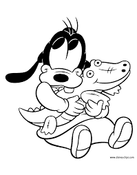 Baby Goofy With Plush Toy Coloring Page Disney Coloring Sheets Minnie Mouse Coloring Pages Mickey Mouse Coloring Pages