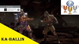 To get this trophy first you will need to complete the four tutorial towers in the towers of time section which you can find in the konquer menu. Mortal Kombat 11 Ultimate Ka Ballin Bronze Trophy Achievement Trophy Guide Ps4 Youtube