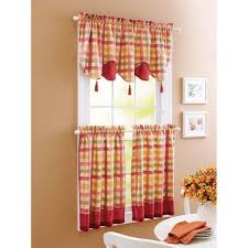 fascinating red yellow kitchen curtains