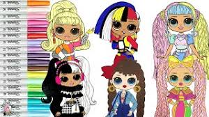 Printable lol omg doll coloring pages. Lol Surprise Omg Dolls Coloring Book Pages Angles Dazzle Dollie Speedster Busy Bb Candylicious Youtube