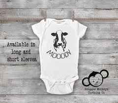 Mooody Cow Onesie Funny Baby Onesie Cow Baby Clothes Farm Onesie Country Baby Clothes Farm Baby Clothes Cow Baby Shower Gift