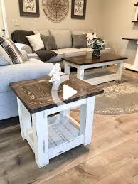 chunky farmhouse coffee table clean lines distressed 48 inch table basse idee salon table