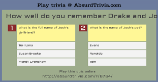 Drake bell plays the character of drake parker, a simple, lucky teenager who is portrayed as very lucky with girls and known for not doing well in school. Trivia Quiz How Well Do You Remember Drake And Josh