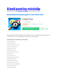 Play carefully, to avoid a ban! 8 Ball Pool Miniclip By Serajbung15 Issuu
