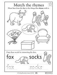 Rhyming Words Fox And Socks Kindergarten Preschool Reading Writing Worksheet Greatschools Writing Activities For Preschoolers Rhyming Words Rhyming Preschool