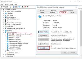 Fix Killer Ethernet Driver Stopped Working
