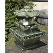 Fiber And Resin Pagoda Lantern Fountain With Led Light Pagoda Lanterns Fountain Japanese Garden Lanterns
