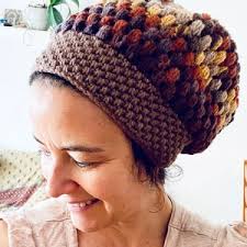 Gorro de lana a crochet: gorro bohemio de rayas de abuela