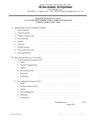 Pendaftaran formulir pendaftaran siswa baru tahun ajaran 2019/2020 baby care kelompok bermain/play group taman kanak kanak a. Contoh Formulir Pendaftaran Siswa Paud Tk Kb Tpa Doc