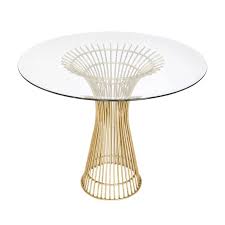 Metal table base for round dining tables , for kitchen tables , farmhouse tables balasagun 5 out of 5 stars (744). Iron Table Base In Gold Leaf With 36 Round Glass Top Cadieux Interiors Ottawa Furniture Store