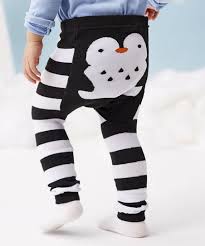 Doodle Pants Black White Stripe Penguin Leggings Infant