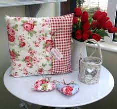 Shabby Chic Cushion Cover In Cath Kidston Ikea Rosali Cotton Fabric Blue White Shabby Chic Cushions Sewing Cushions Patchwork Cushion