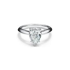Pear Shaped Diamond Engagement Ring In Platinum