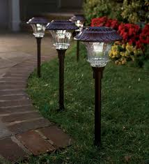 Why choose led landscape lighting kits? Super Bright Solar Led Path Lights Set Of 4 Bronze Plowhearth