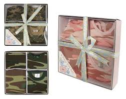 This sturdy cardboard stand easily assembles to create a cupcake tower centerpiece for your pink camouflage baby shower, bridal shower or birthday party. Camouflage Infant Gift Set Package Baby Shower Present Pink Or Camo 3 Grunt Force