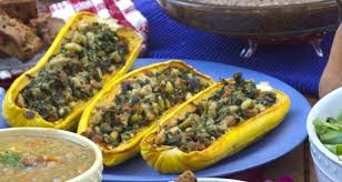 Delicata Squash Boats With Cauliflower Bechamel Recipe Delicata Squash Squash Boats Vegan Side Dishes
