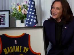 Flashback to myspace and my page is playing what to do? Warriors Stephen Curry Sent Kamala Harris Signed Madame Vp Jersey