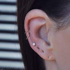 With Her Wedding Only A Few Months Away Erica Came To Me To Spruce Up Her Right Ear We Upgraded To A Rose Ear Jewelry Earings Piercings Stud Earrings Unique
