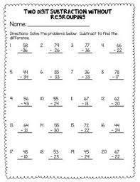 All these files are in pdf format and easily printable. Two Digit Subtraction Without Regrouping Freebie Subtraction Math Subtraction Second Grade Math