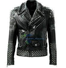 Men S Studs Bikers Premium Leather Black Color Side Zip Etsy Leather Jackets Online Studded Leather Jacket Leather Jackets Women