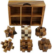 Falling star wooden puzzle solution. Amazon Com Novica Brown Hand Crafted Raintree Wood Puzzle Game Puzzles Set Of Six Home Kitchen