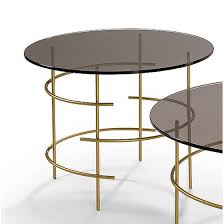 Du hast nicht genug ablagefläche? Moderner Couchtisch Beistelltisch Metall Gold Bronzeglas Tischplatte 409 32