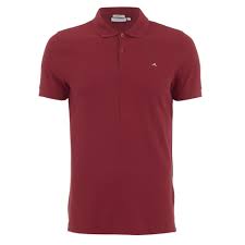 J Lindeberg Mens Rubi Short Sleeve Polo Shirt Dark Red