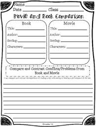 Book And Movie Comparison Junior High Books 3rd Grade Reading Teaching Literacy