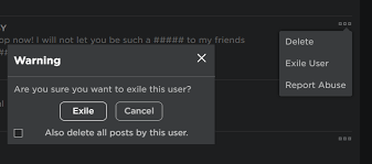 Group Ability To Permanently Ban Members Add Exile Delete Posts And Ban Option Website Features Roblox Developer Forum