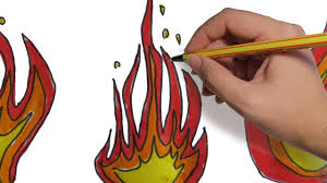 Dibujo de incendio para imprimir y colorear. Como Dibujar Fuego Facil Paso A Paso A Lapiz Y Con Color Youtube