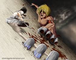 Mikasa Vs Feminine Titan Annie By Chekoaguilar On Deviantart Mikasa Sfondi L Attacco Dei Giganti Mikasa kept talking like she didnt notice. pinterest
