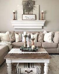 Decor Ideas Above Fireplace Decor Ideas For 80th Birthday Decor Ideas With Fairy Ligh In 2020 Farmhouse Decor Living Room Farm House Living Room Vintage Living Room