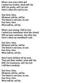 Lirik Lagu Que Sera Sera