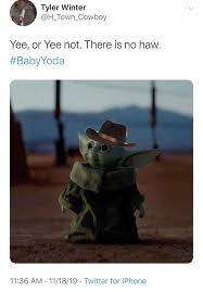 Cowboy Baby Yoda Picture Star Wars Humor Yoda Meme Funny Babies