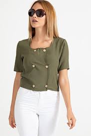 Kisa Kol Dugmeli Bluz 41034803164 Bluz Modelleri Bluz Trendler