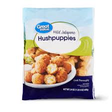 These jalapeno hushpuppies are spicy, crispy, golden nuggets of fried cornbread. Great Value Frozen Mild Jalapeno Hushpuppies 1 5 Lb Walmart Com Walmart Com