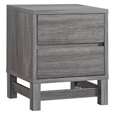 Brassexbrassex Contemporary Sturdy 2 Drawers Night Stand In Grey Dailymail