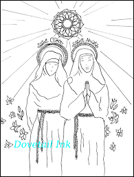 Keep your kids busy doing something fun and creative by printing out free coloring pages. Printable Saint Clare And Saint Amata Amy Catholic Coloring Etsy
